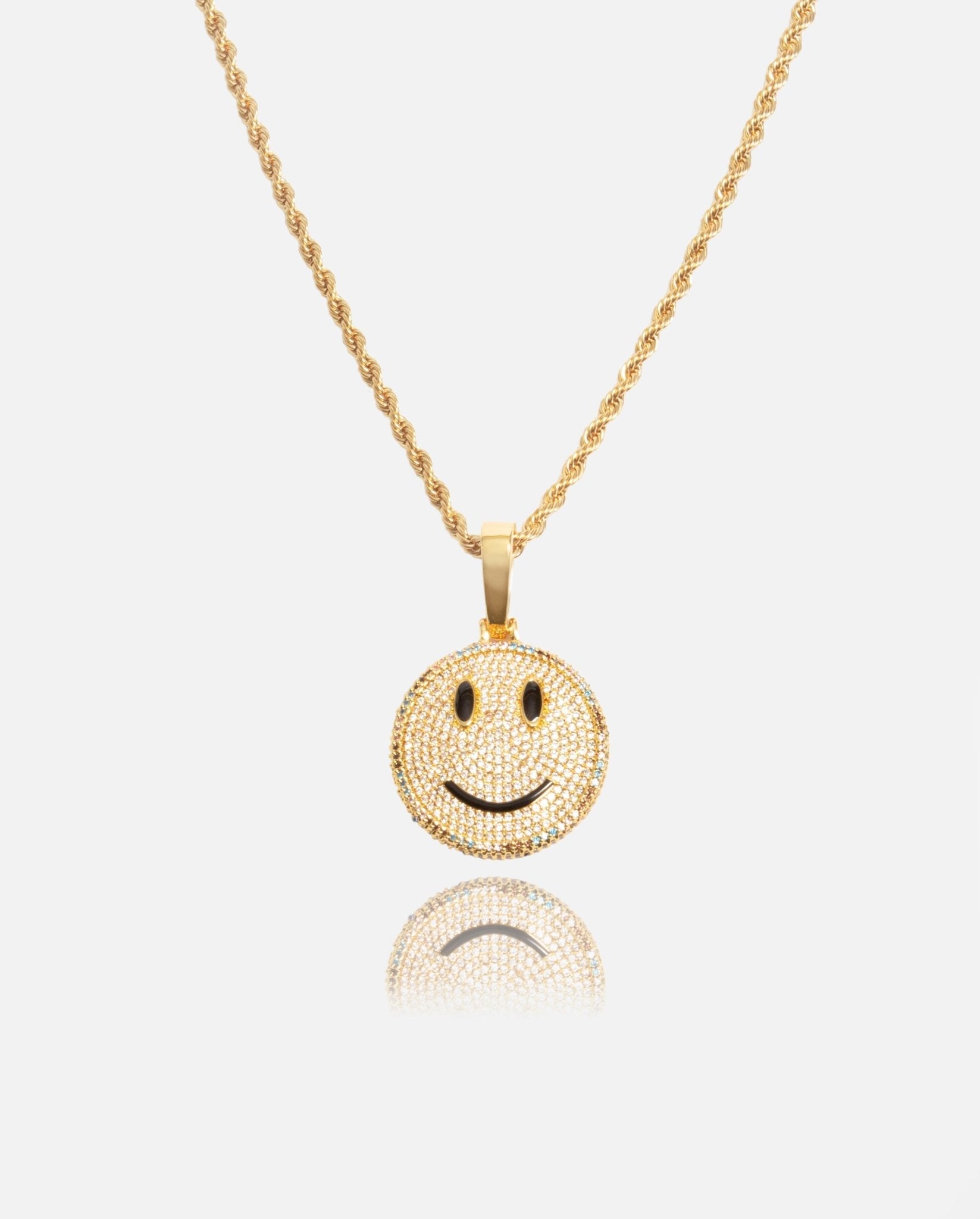 JM10 Iced Smiley Pendant - Gold - Cernucci