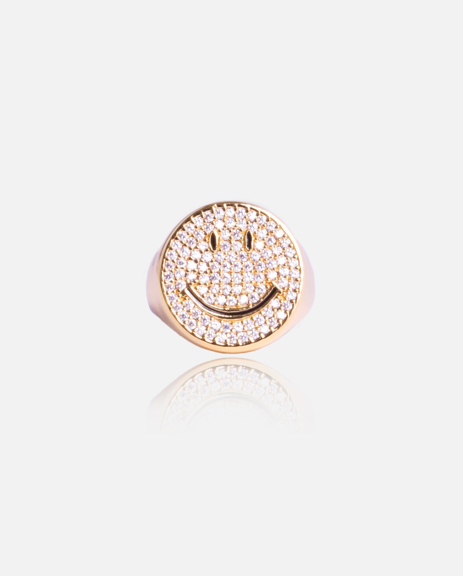 JM10 Iced Smiley Ring - Gold - Cernucci