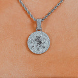 Leo Zodiac Pendant - White Gold - Cernucci