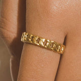 Micro Cuban Ring - Gold - Cernucci