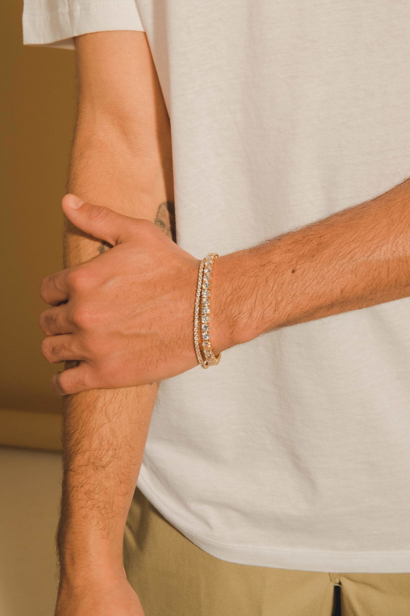 Micro Tennis + 5mm Tennis Bracelet Bundle - White Gold - Cernucci