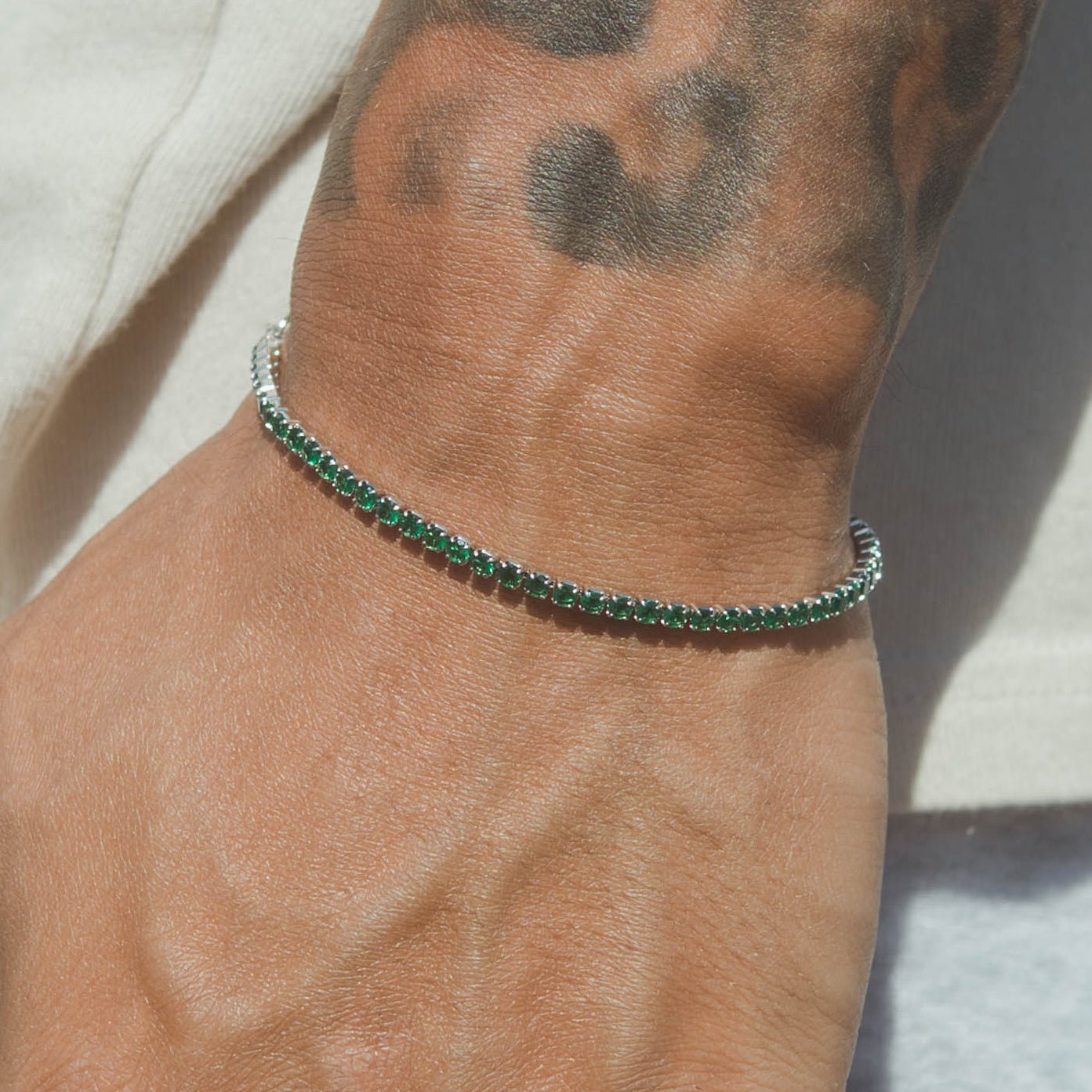 Micro Tennis Bracelet - Green - Cernucci
