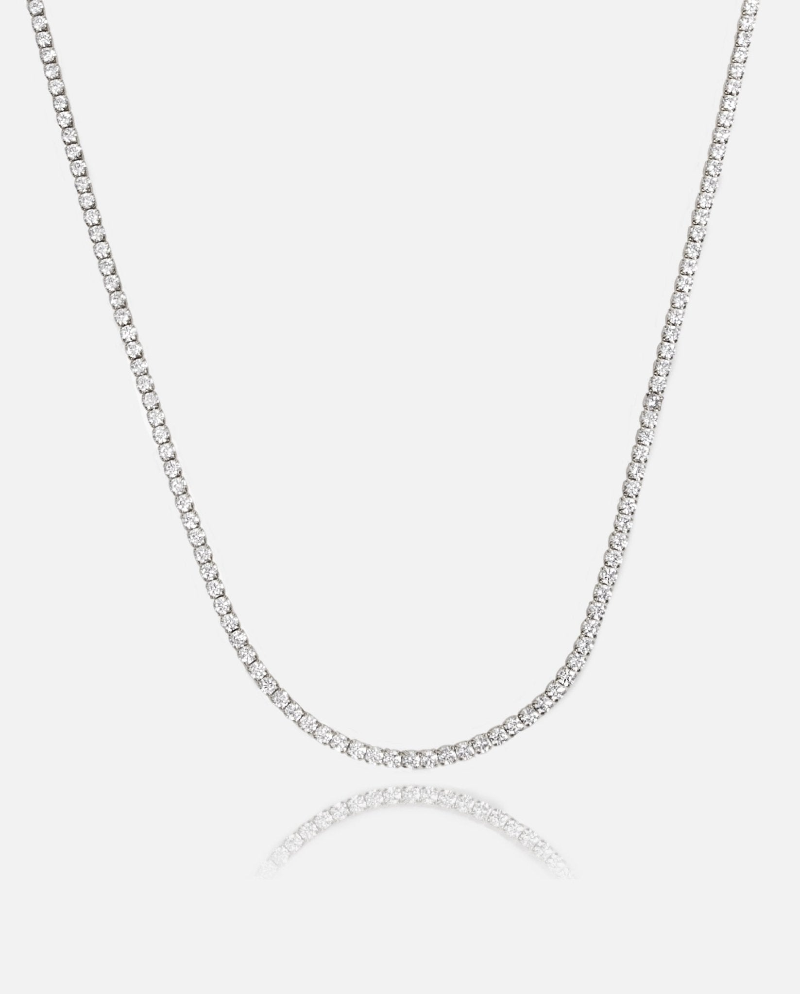 Micro Tennis Chain - White Gold - Cernucci