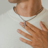 Mini Cross Pendant - White Gold - Cernucci