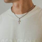Mini Cross Pendant - White Gold - Cernucci