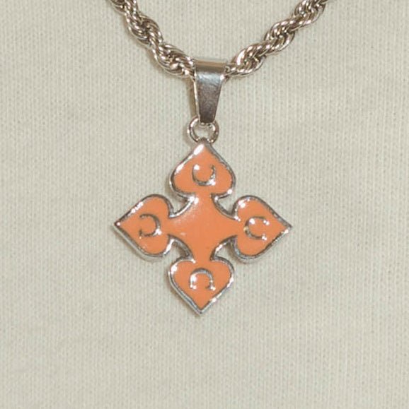 Orange Spade Pendant - White Gold - Cernucci