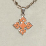 Orange Spade Pendant - White Gold - Cernucci