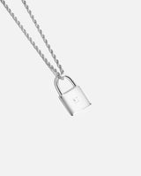 Padlock Pendant - White Gold - Cernucci