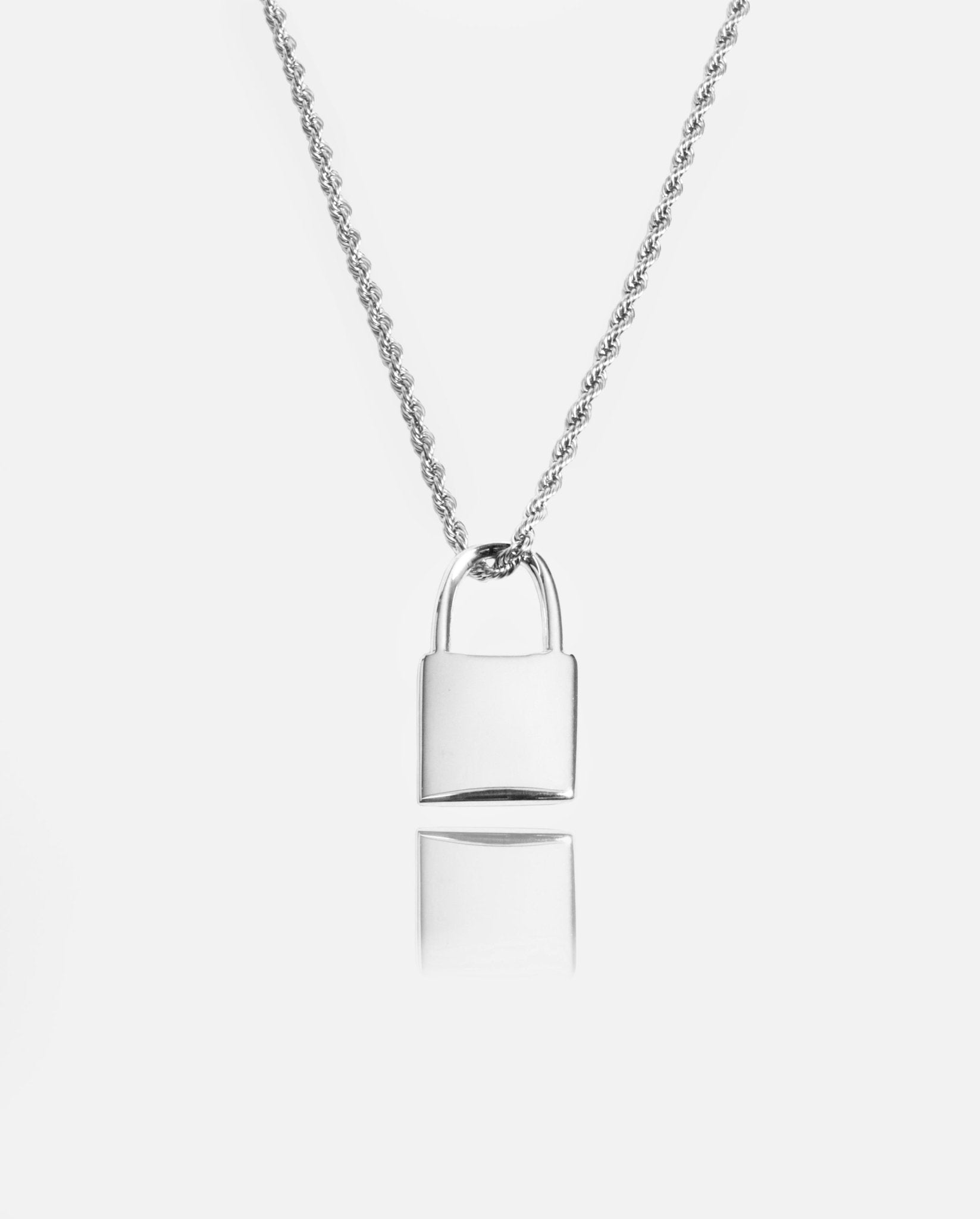 Padlock Pendant - White Gold - Cernucci