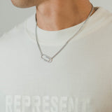 Paper Clip Necklace - White Gold - Cernucci