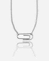 Paper Clip Necklace - White Gold - Cernucci