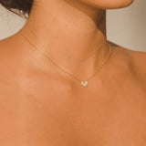 Pave Heart Necklace - Gold - Cernucci