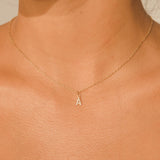 Pave Initial 'A' Necklace - Gold - Cernucci