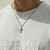 Plain Cross Pendant - White Gold - Cernucci