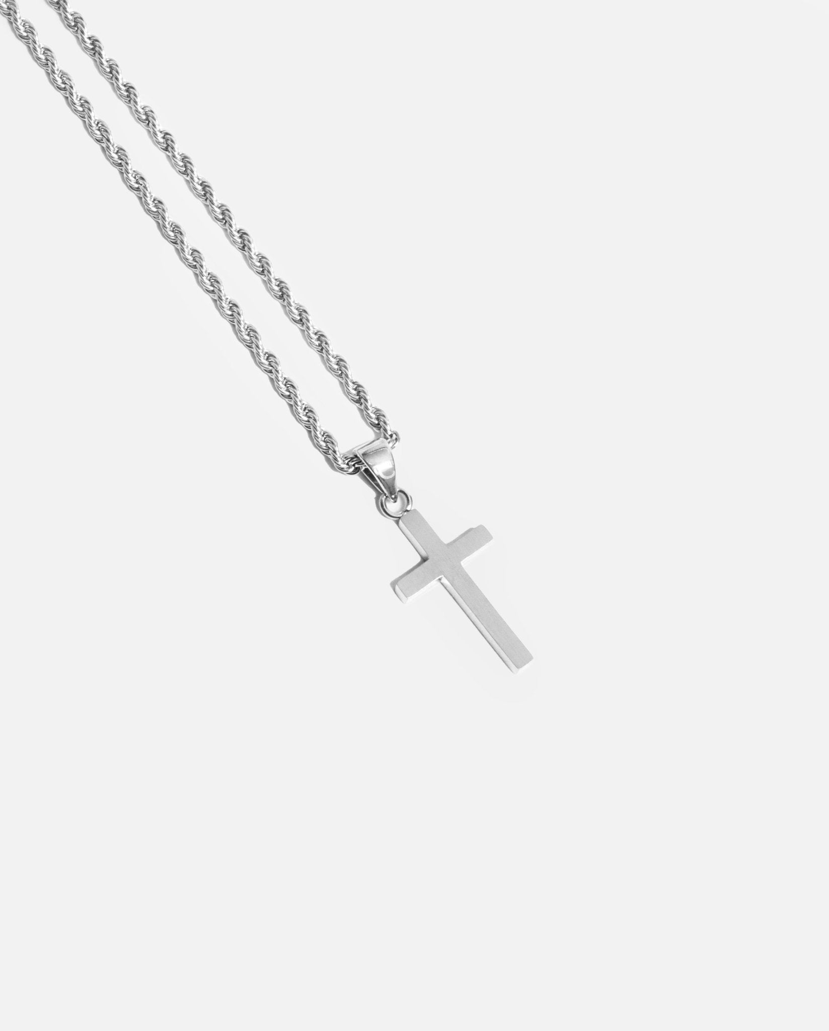 Plain Cross Pendant - White Gold - Cernucci