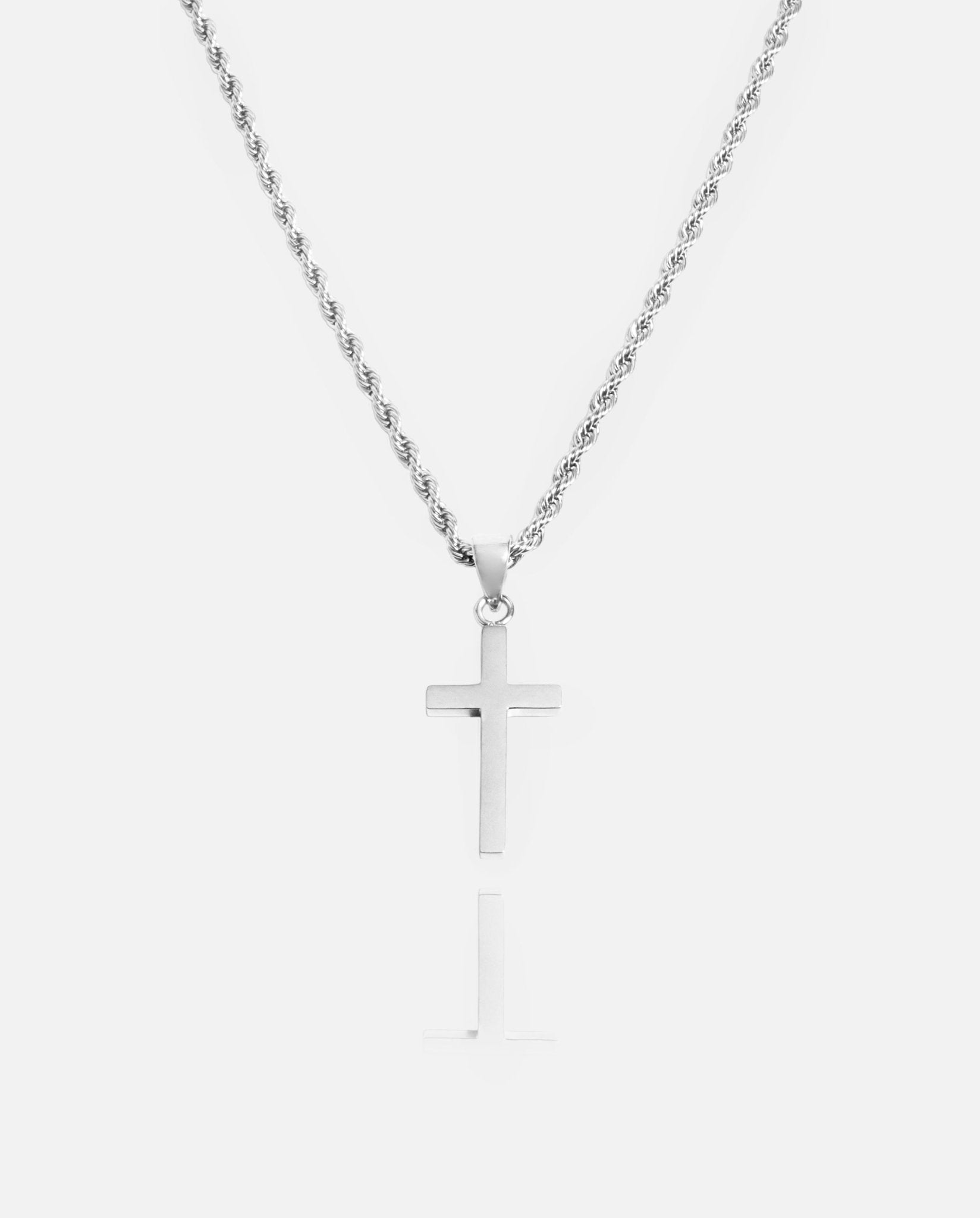 Plain Cross Pendant - White Gold - Cernucci