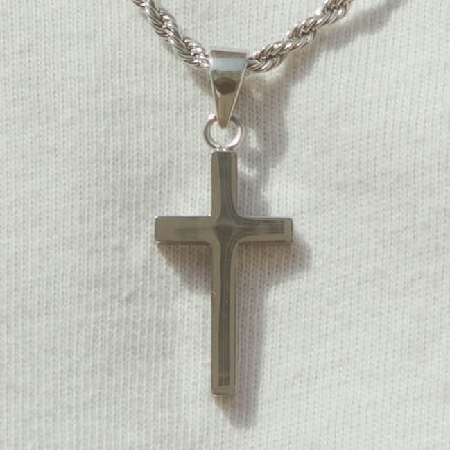 Plain Cross Pendant - White Gold - Cernucci