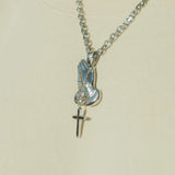 Praying Hands Pendant - White Gold - Cernucci
