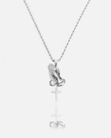 Praying Hands Pendant - White Gold - Cernucci