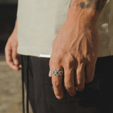 Prong Cuban Ring - White Gold - Cernucci
