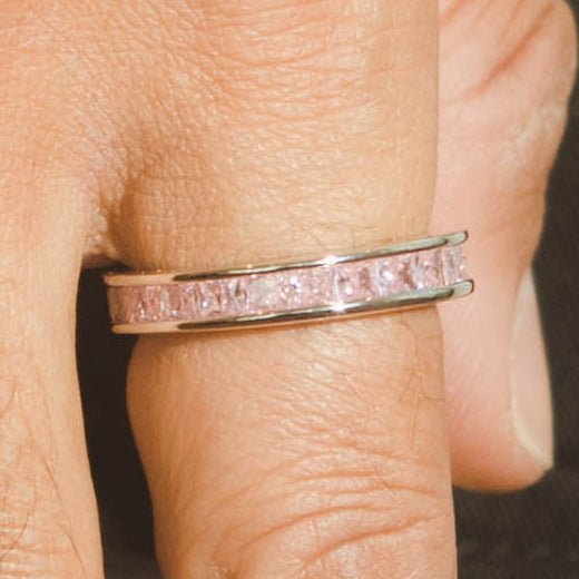 Single Row Baguette Ring - Pink - Cernucci