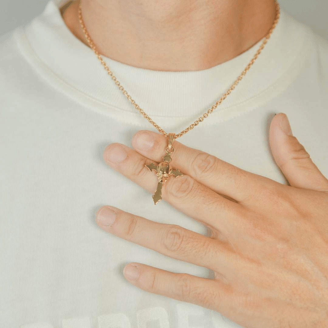 Skull Cross Pendant - Gold - Cernucci