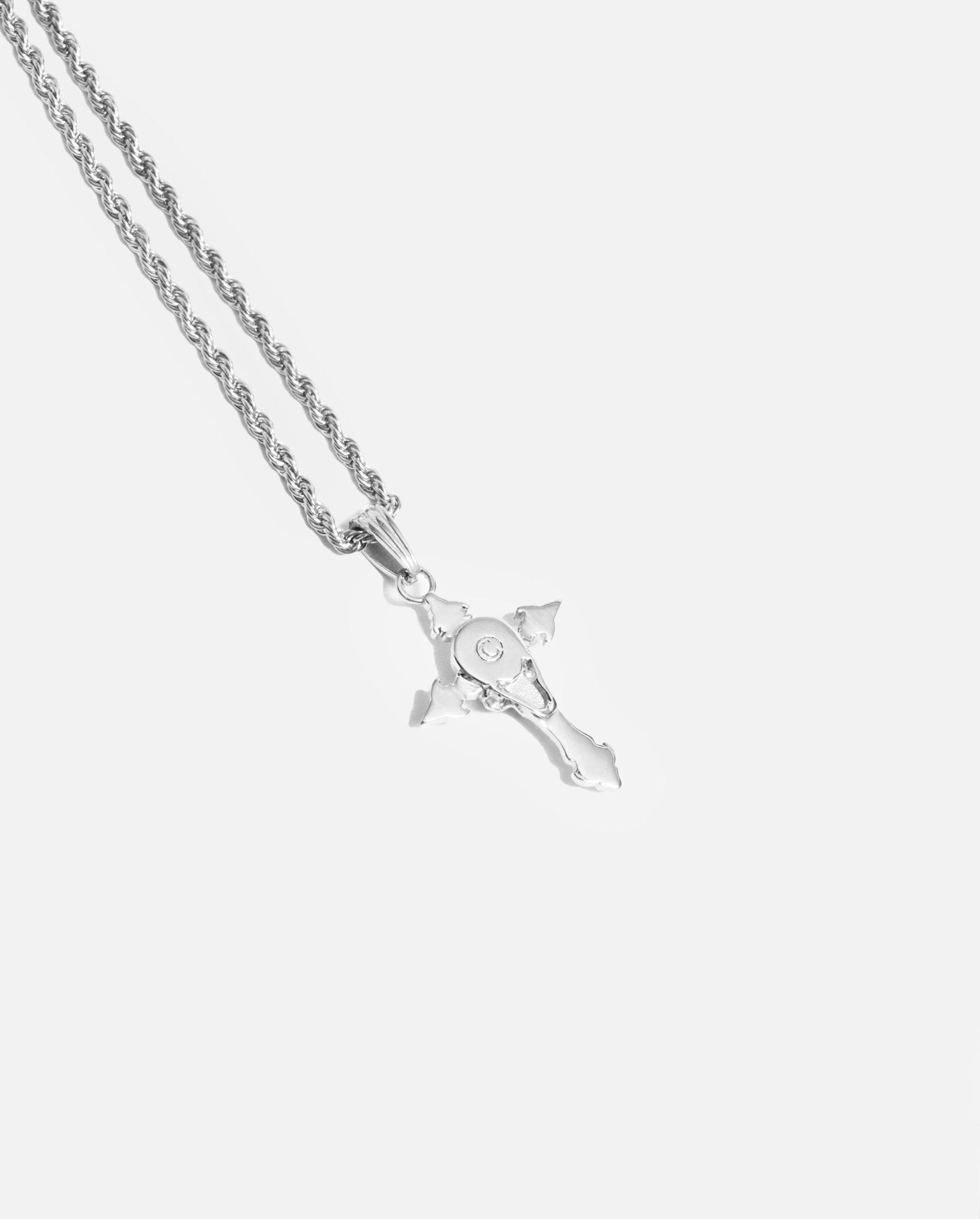 Skull Cross Pendant - White Gold - Cernucci