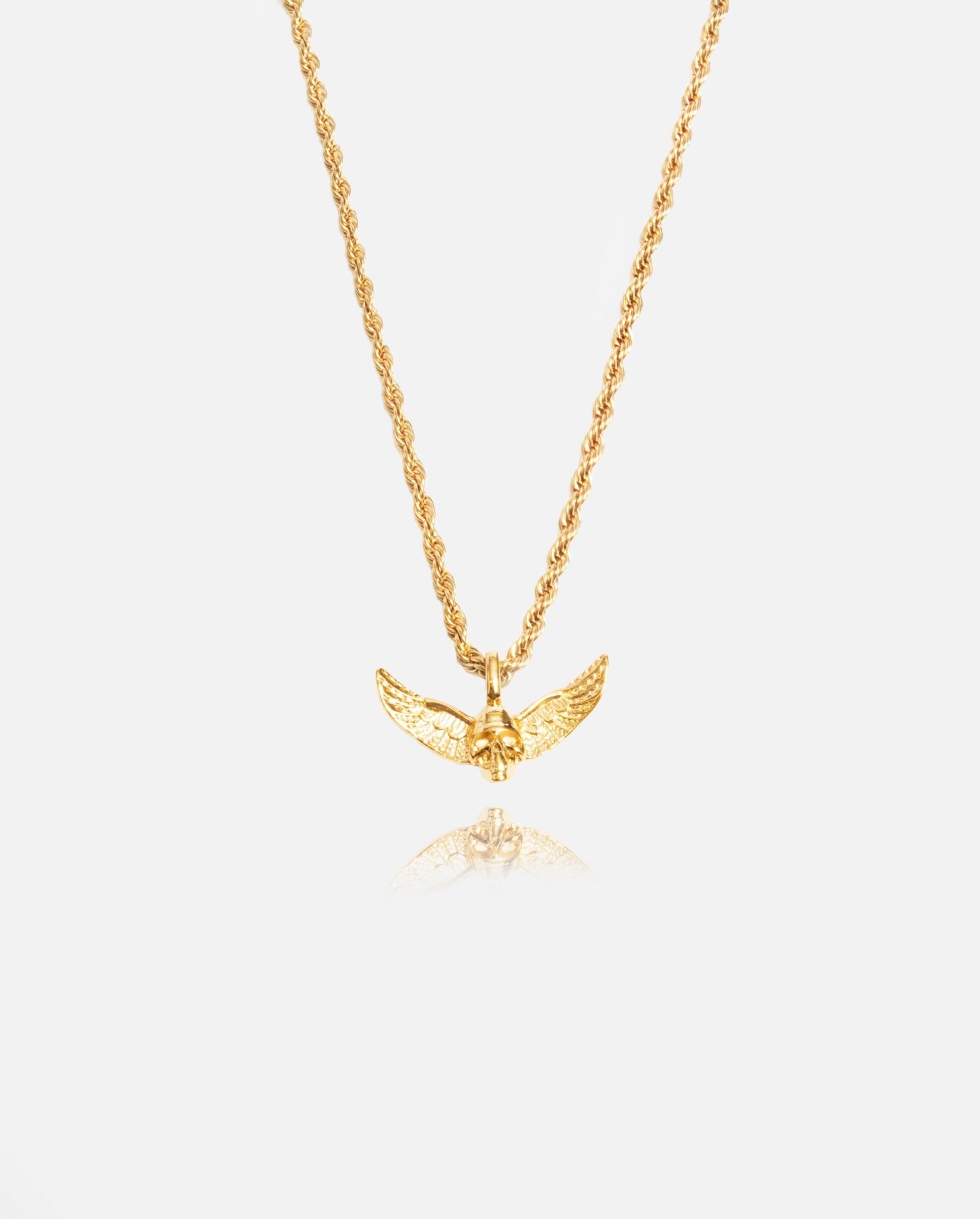 Skull Wings Pendant - Gold - Cernucci
