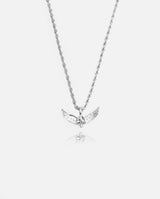 Skull Wings Pendant - White Gold - Cernucci