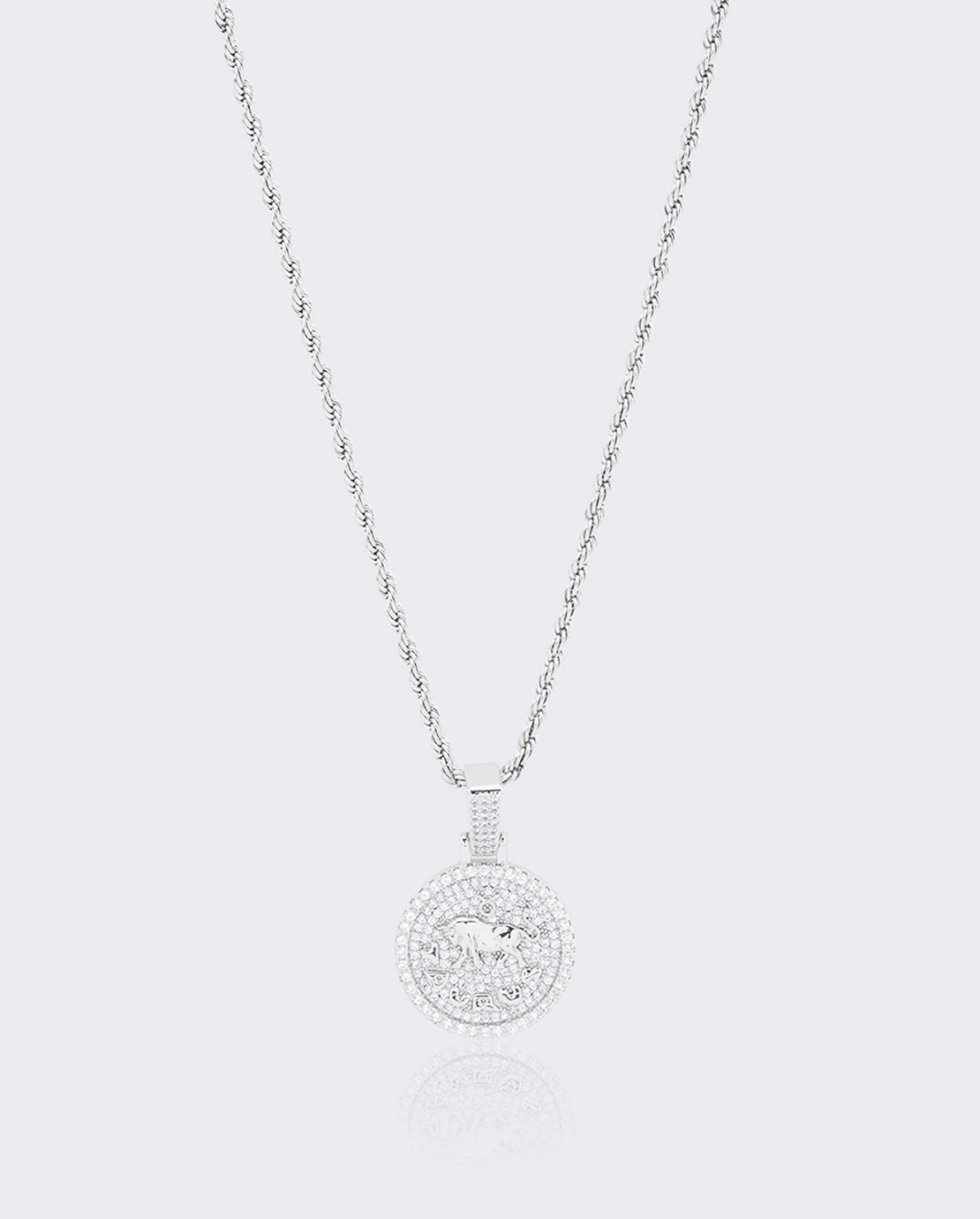 Taurus Zodiac Pendant - White Gold - Cernucci