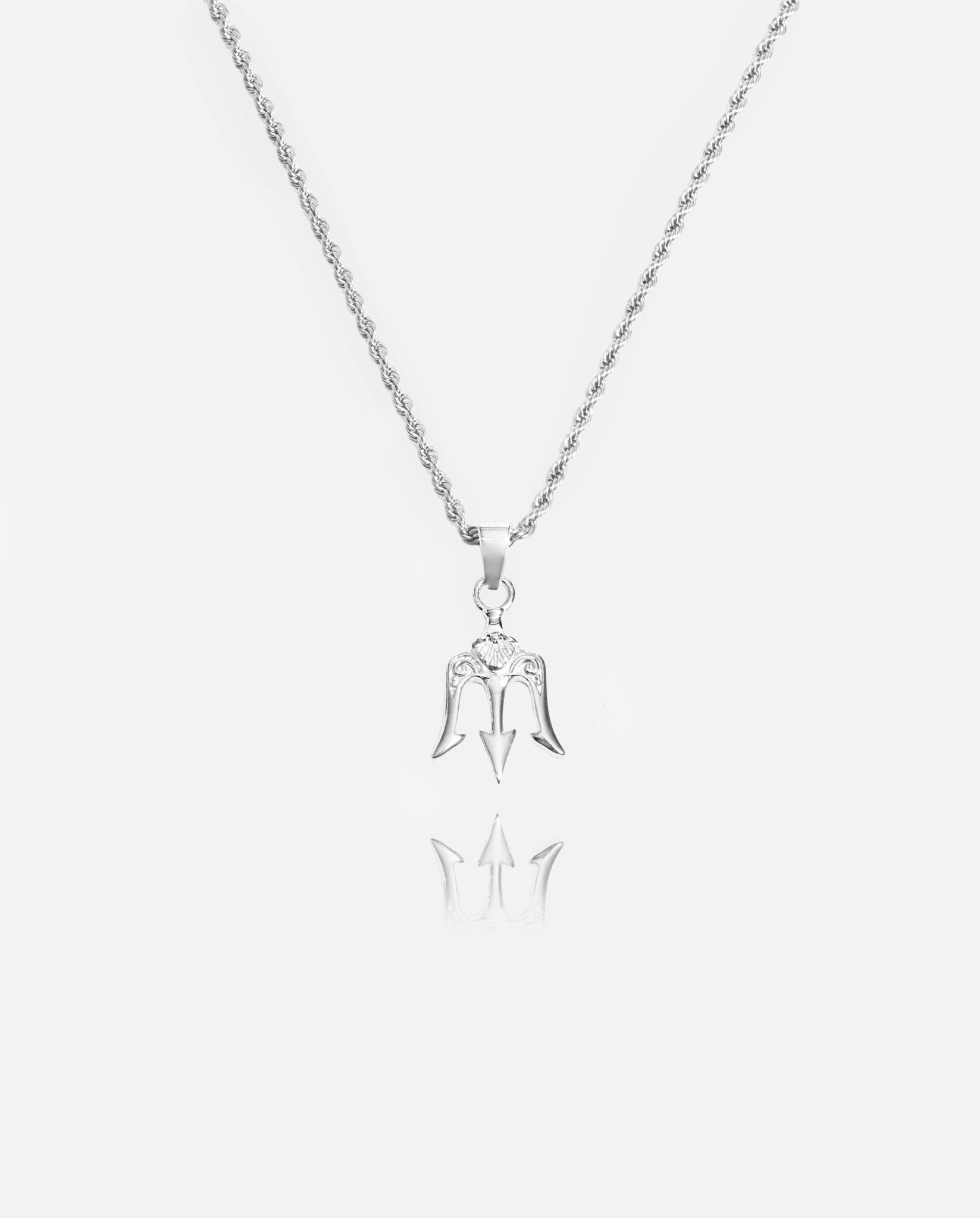 Trident Pendant - White Gold - Cernucci