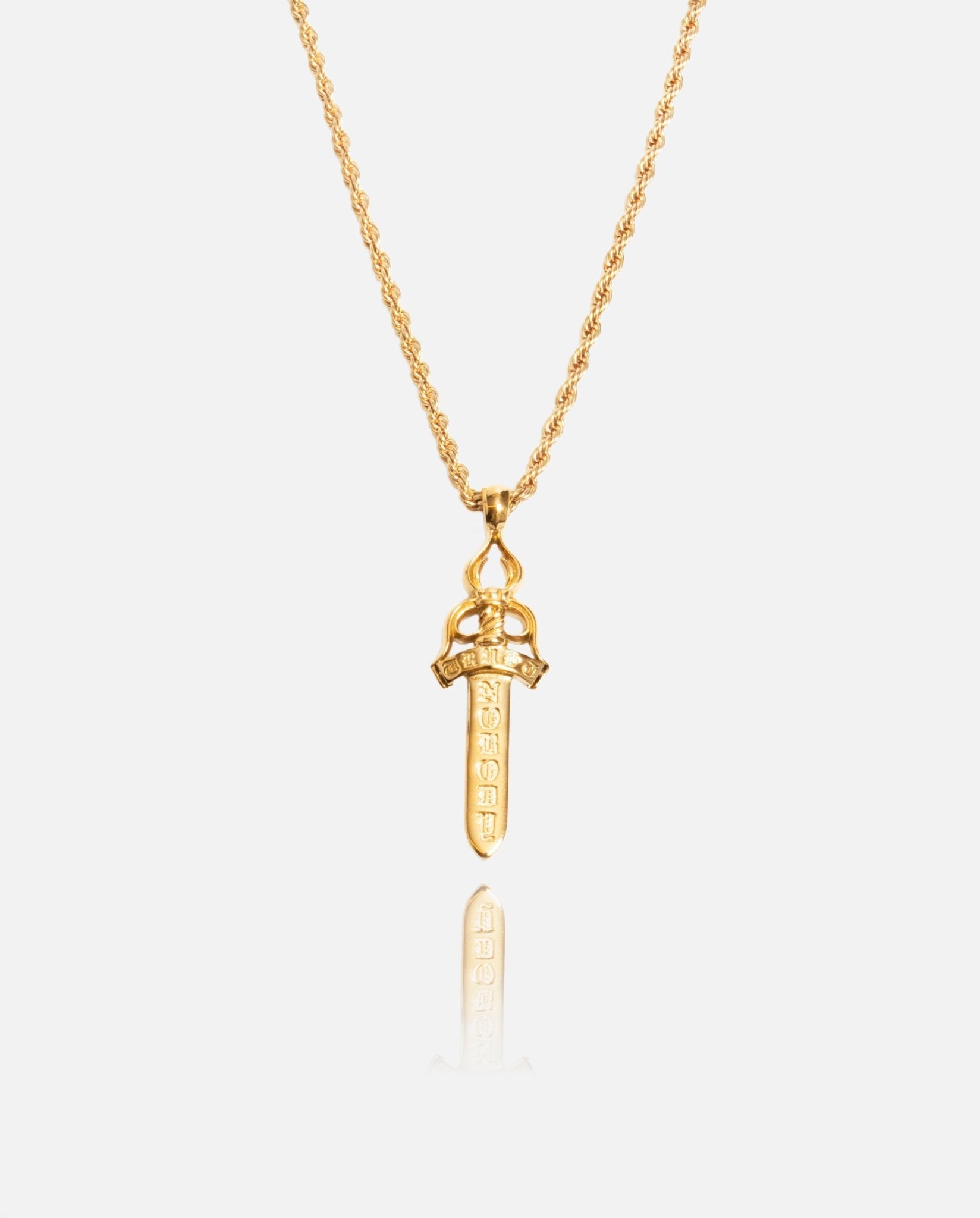 Trust Nobody Dagger Pendant - Gold - Cernucci