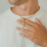 Trust Nobody Dagger Pendant - Gold - Cernucci