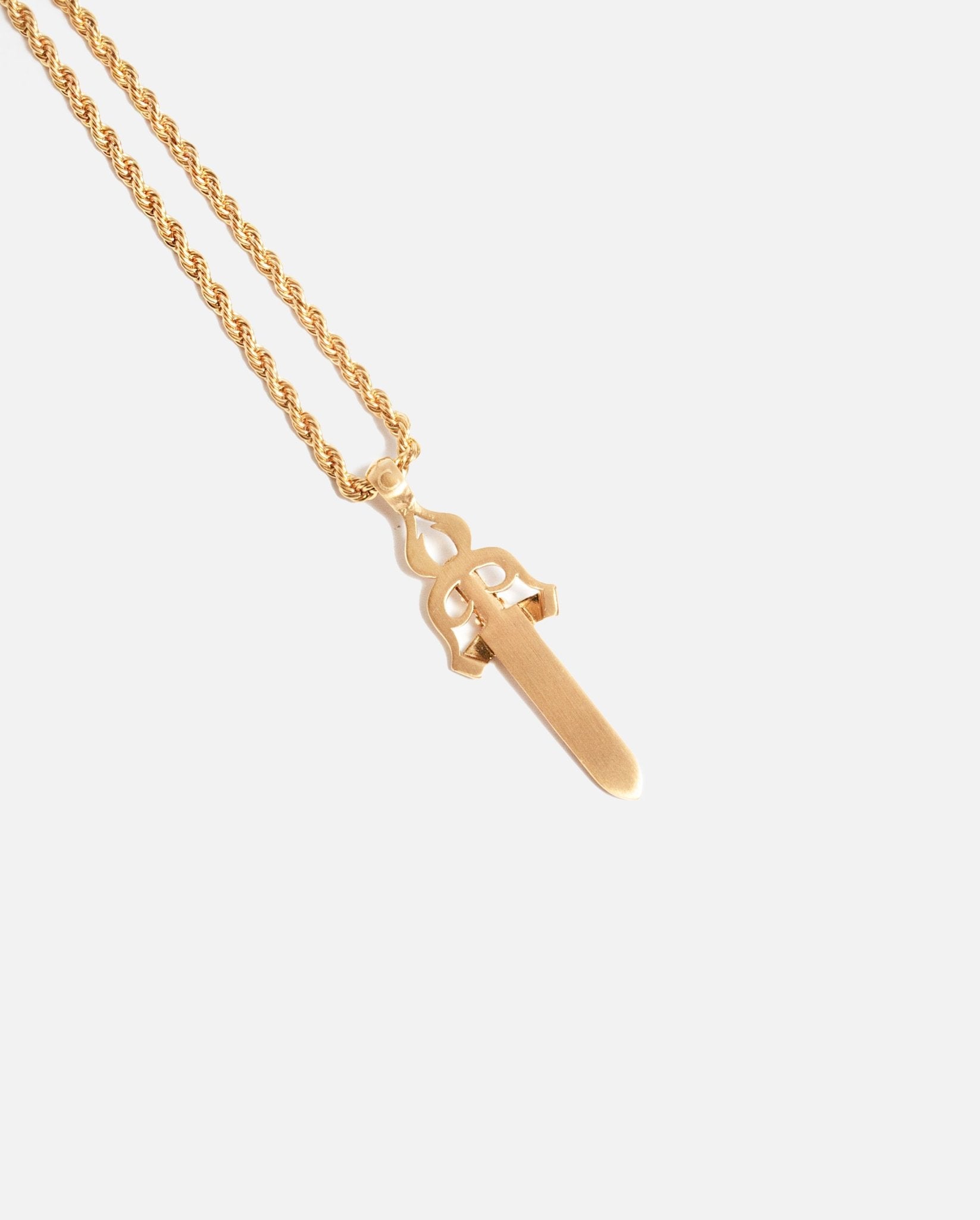 Trust Nobody Dagger Pendant - Gold - Cernucci