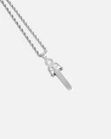 Trust Nobody Dagger Pendant - White Gold - Cernucci