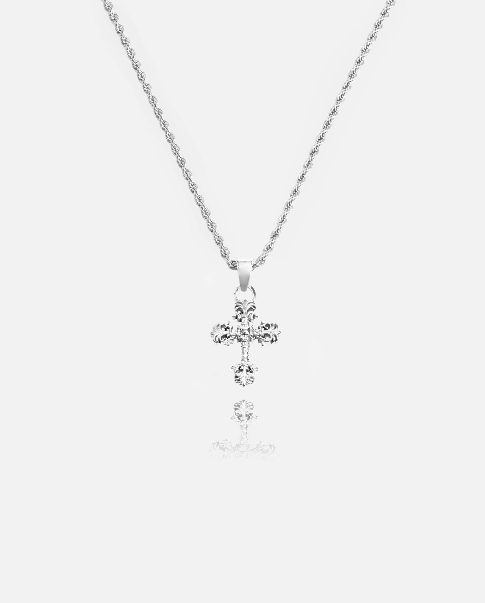 Vintage Cross Pendant - White Gold - Cernucci