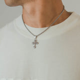 Vintage Cross Pendant - White Gold - Cernucci