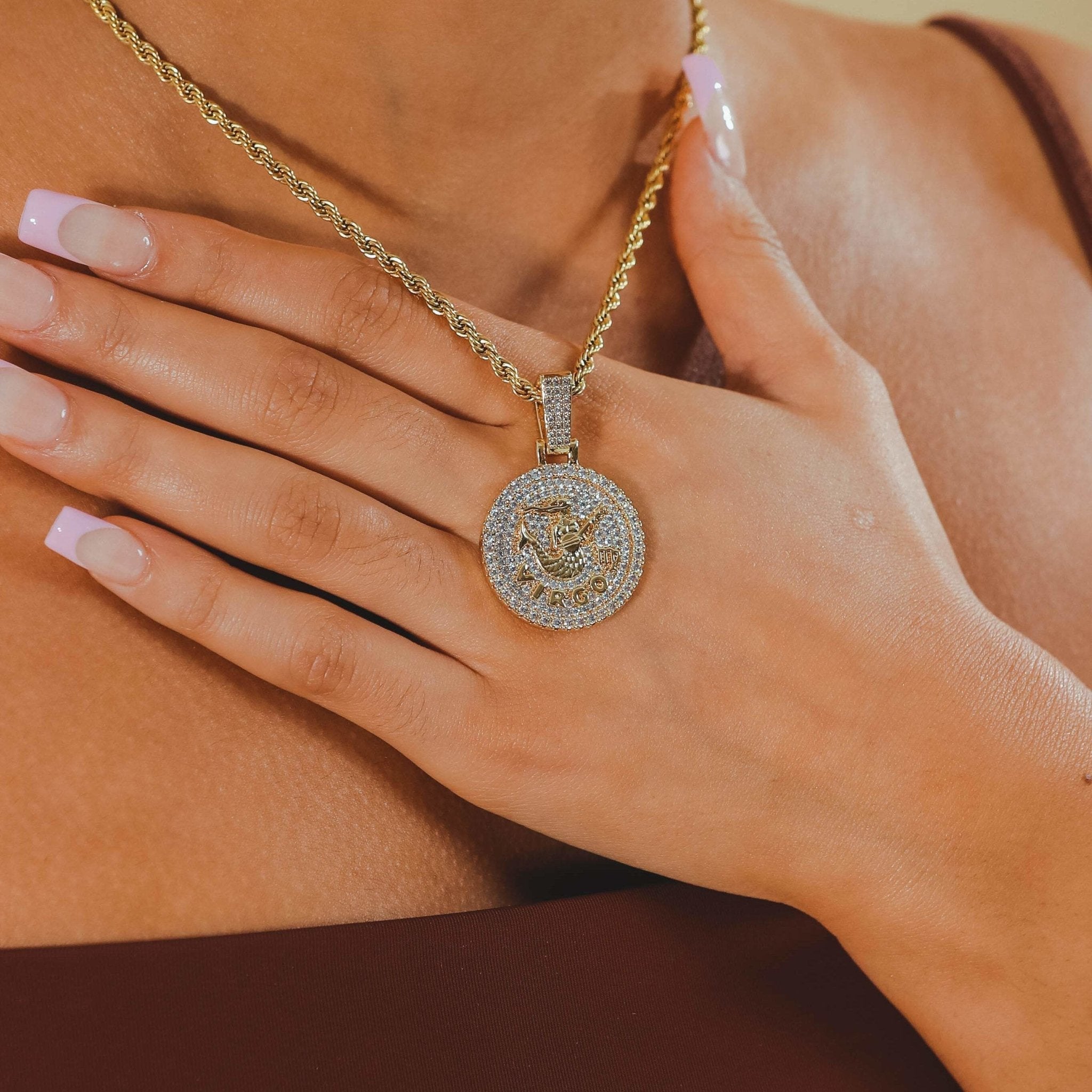 Virgo Zodiac Pendant - Gold - Cernucci
