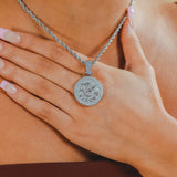 Virgo Zodiac Pendant - White Gold - Cernucci
